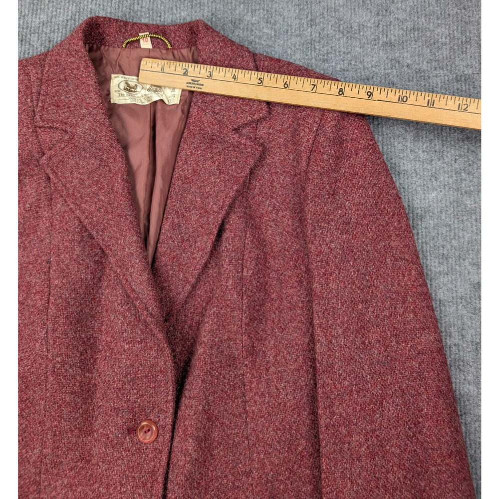 Edinburg Woollen Mill Skirt Suit Set Women 10 3 Piece Vintage Red Pleated Retro - Picture 16 of 16